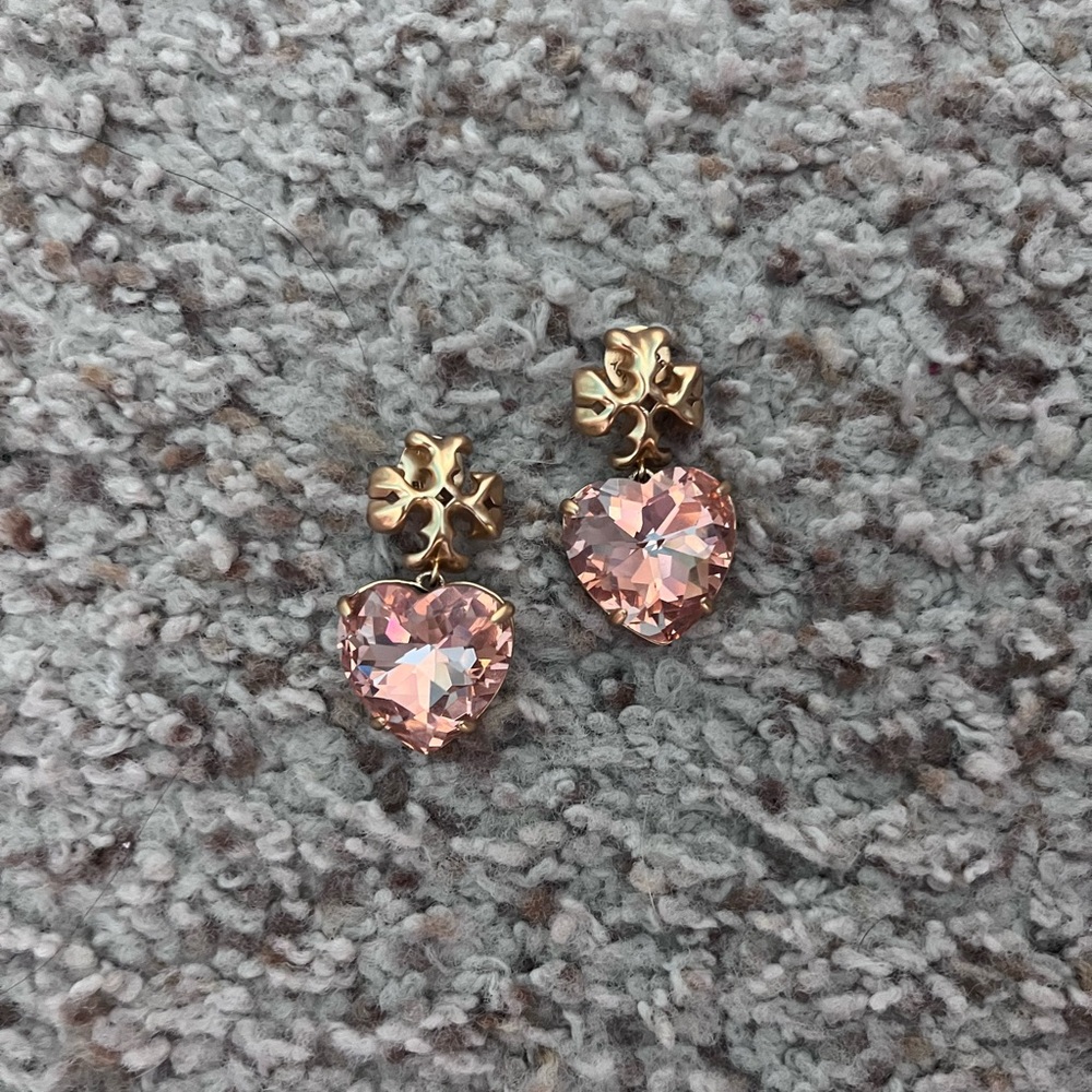 Tory Burch Roxanne Heart Crystal Earrings